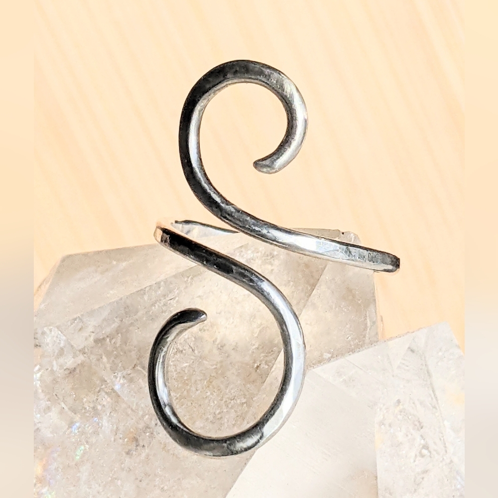 Sterling Silver Wrap Ring-Artisan Crafted- Adjustable Spiral Design